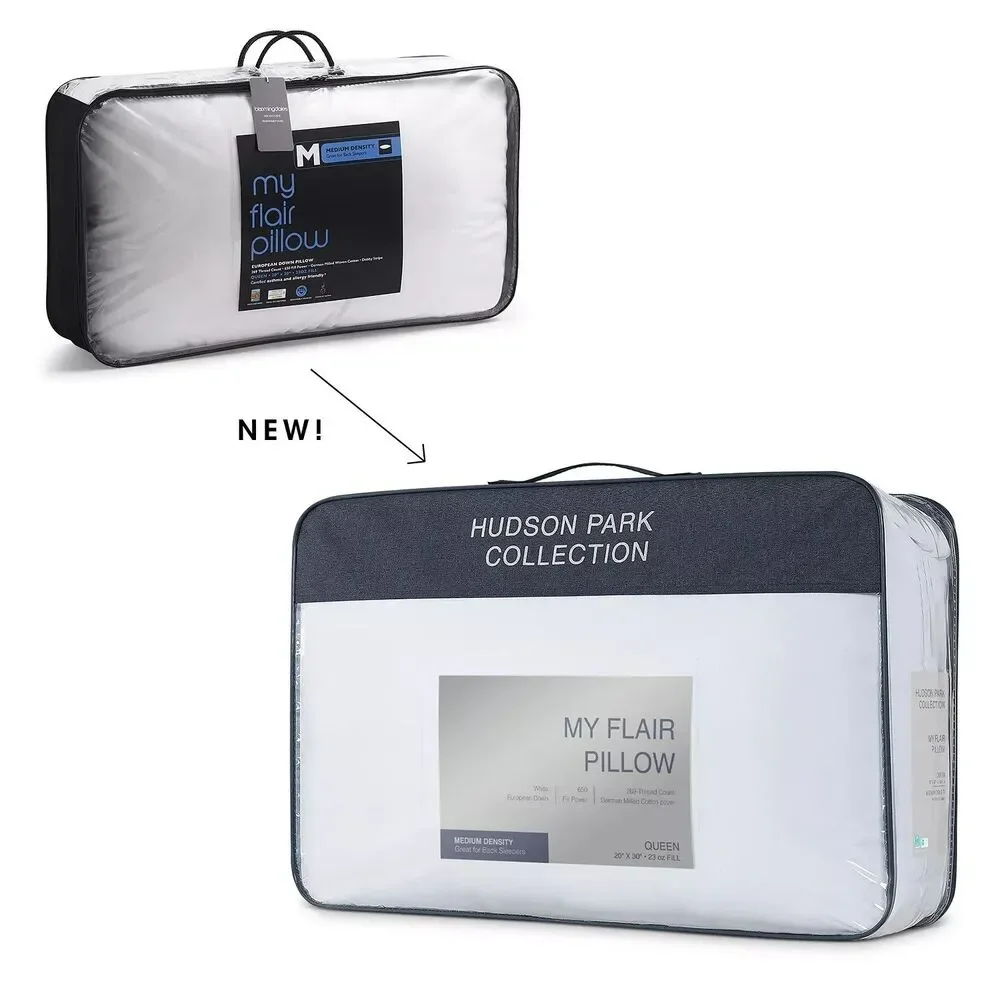 Hudson Park My Featherdown Down Pillow Standard/Queen Medium Firm White USA